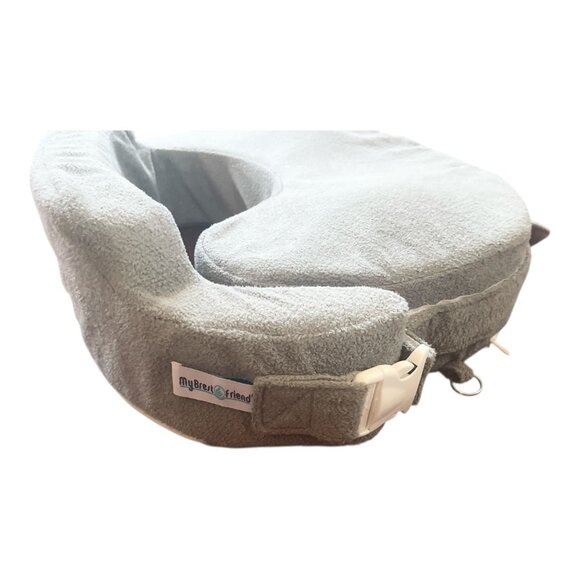 My Brest Friend Nursing Pillow for Breastfeeding, Gray Slipcover, Adjustable - Picture 2 of 11